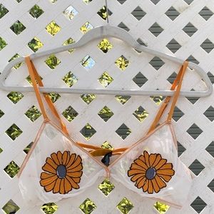 Embroidered Sunflower Bralette